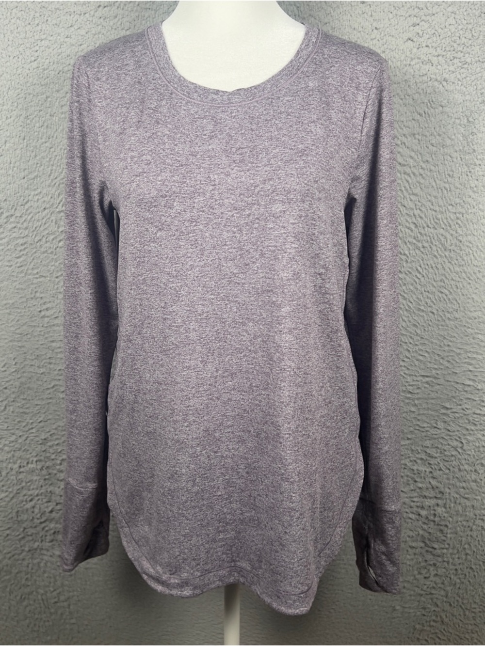 Athleta Uptempo Top Womens Small Heather Purple Long Sleeve Athletic Preppy